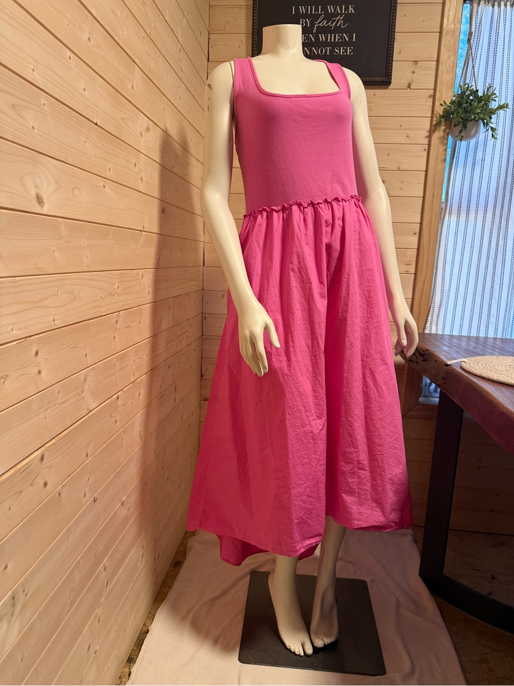 a new day Bright Pink Sleeveless Midi Dress
